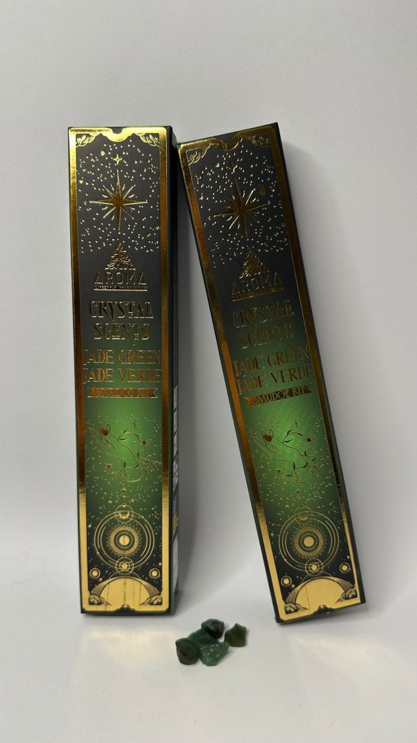 Incenso com Cristal Jade Verde