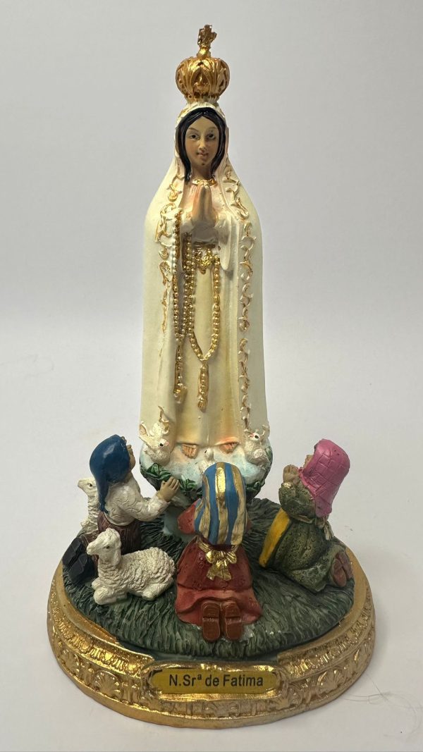 Imagem Nossa Senhora de Fátima com Pastorinhos 16cm