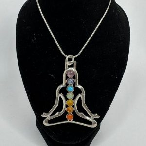 7 Chakra Meditation Silhouette Necklace