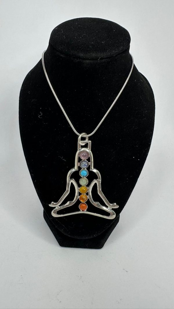 7 Chakra Meditation Silhouette Necklace