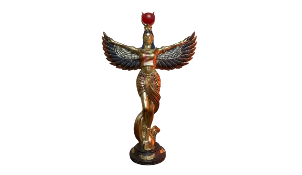Deusa Ísis Alada Dourada 25cm – Imagem Mitologia Egípcia